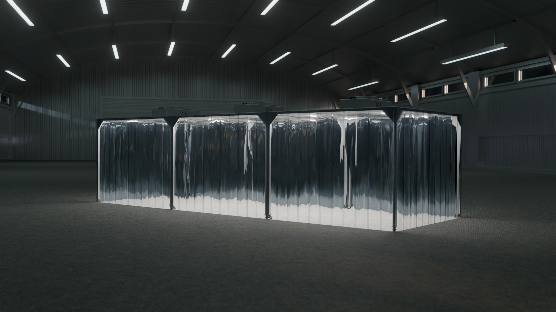 9 x 3 flexilab in a dark showroom